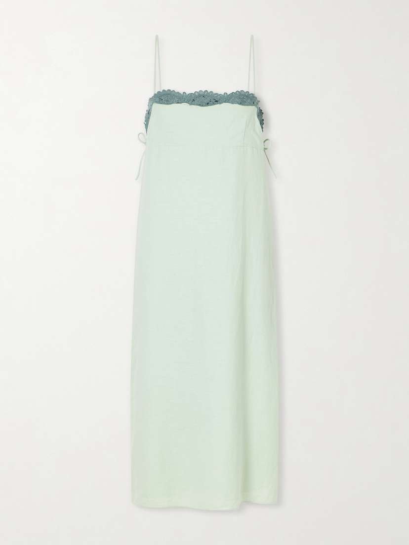 Posse Darya Lace-trimmed Linen And Cotton-blend Midi Dress | Thumbnail 5 Posse Darya Lace-trimmed Linen And Cotton-blend Midi Dress | Thumbnail 5