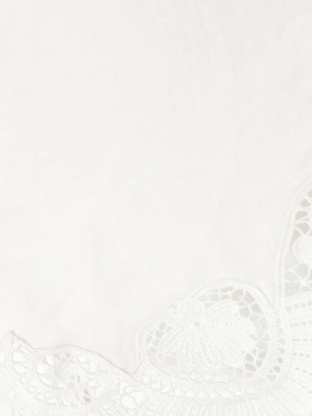 Darya One-Shoulder Lace-Trimmed Linen And Cotton-Blend Top