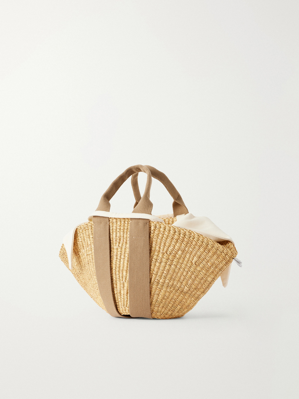 Muuñ - Sophie Mini Webbing-Trimmed Woven Straw Tote
