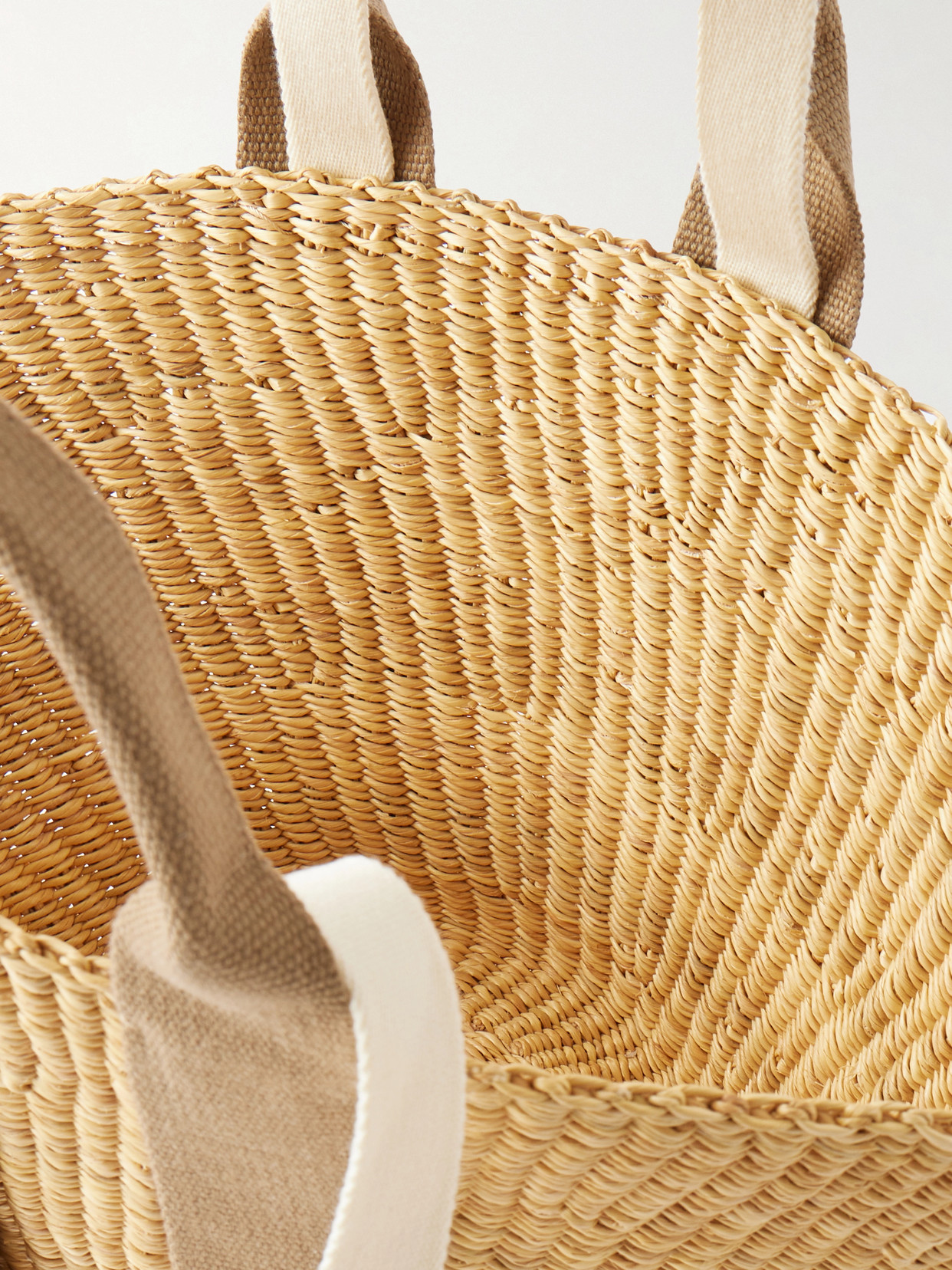 Muuñ - Sophie Mini Webbing-Trimmed Woven Straw Tote