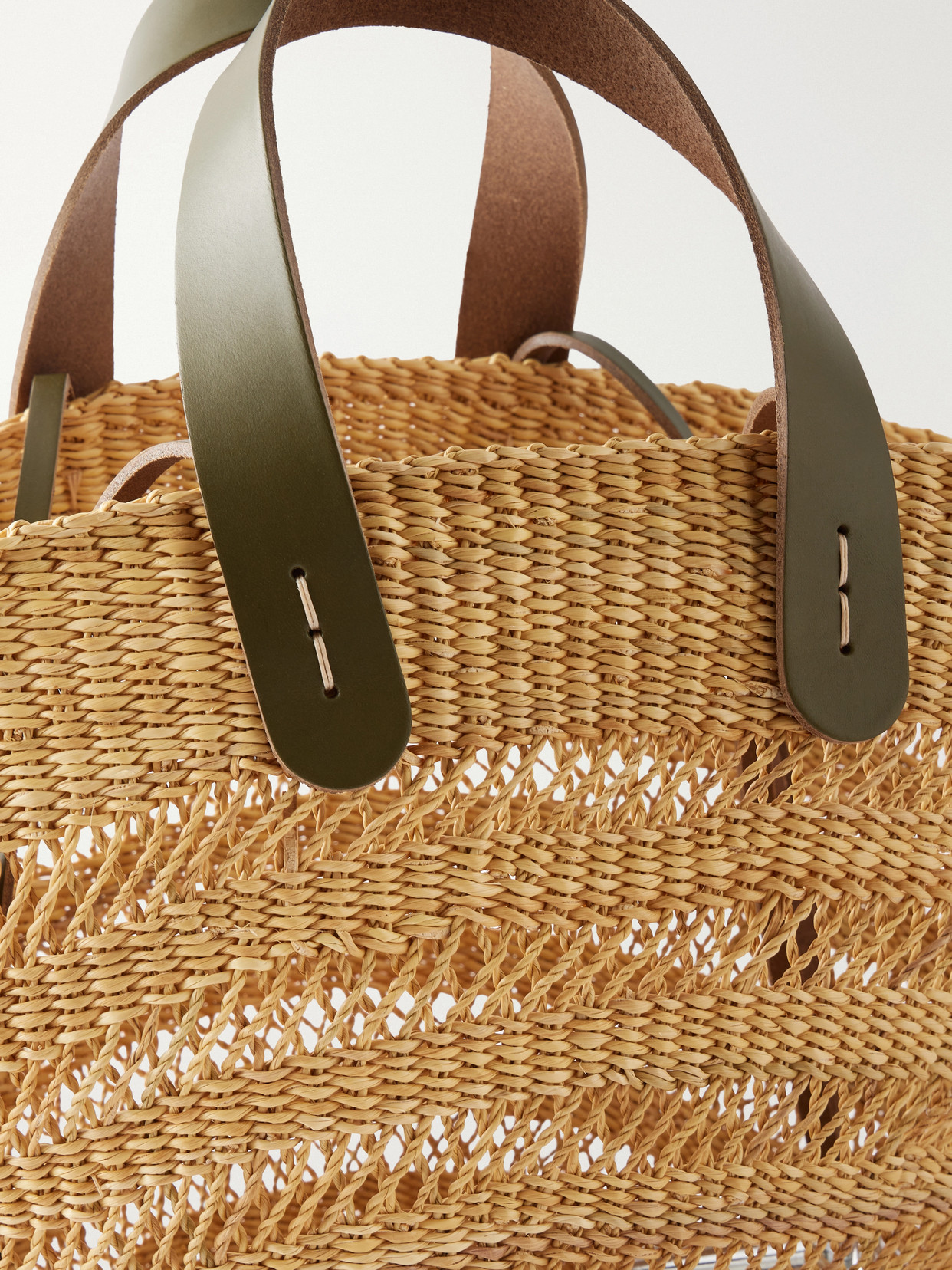 Muuñ - Chantelle Leather-Trimmed Raffia Tote