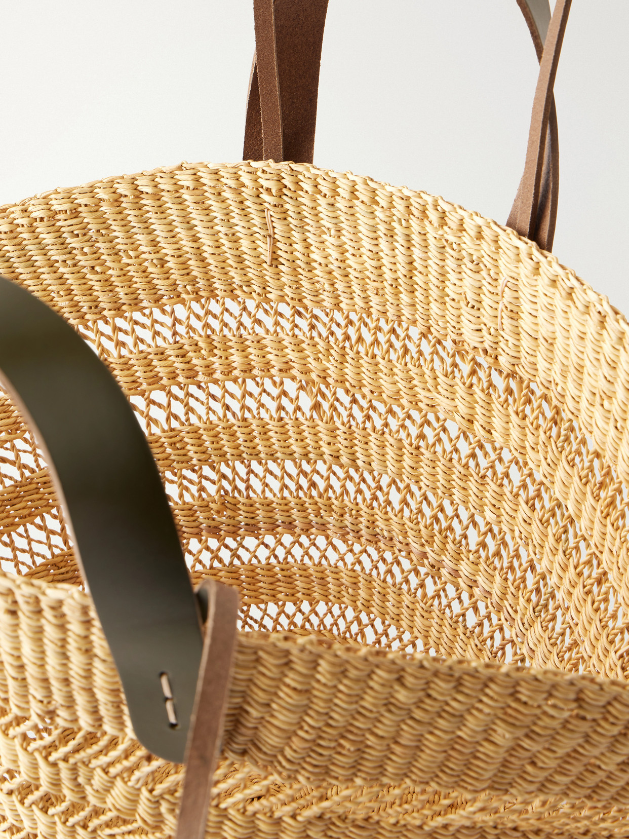 Muuñ - Chantelle Leather-Trimmed Raffia Tote