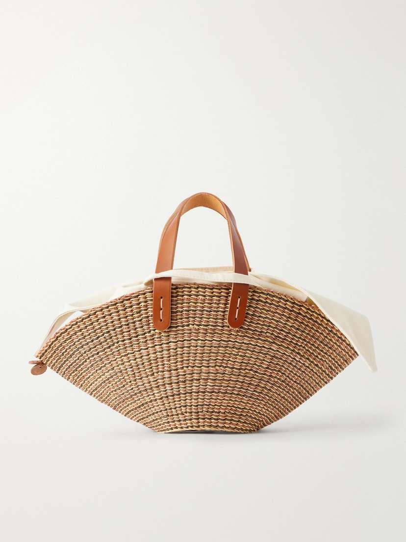 MUUÑ Sophia Mini Leather-trimmed Raffia Tote | Thumbnail 7 MUUÑ Sophia Mini Leather-trimmed Raffia Tote | Thumbnail 7