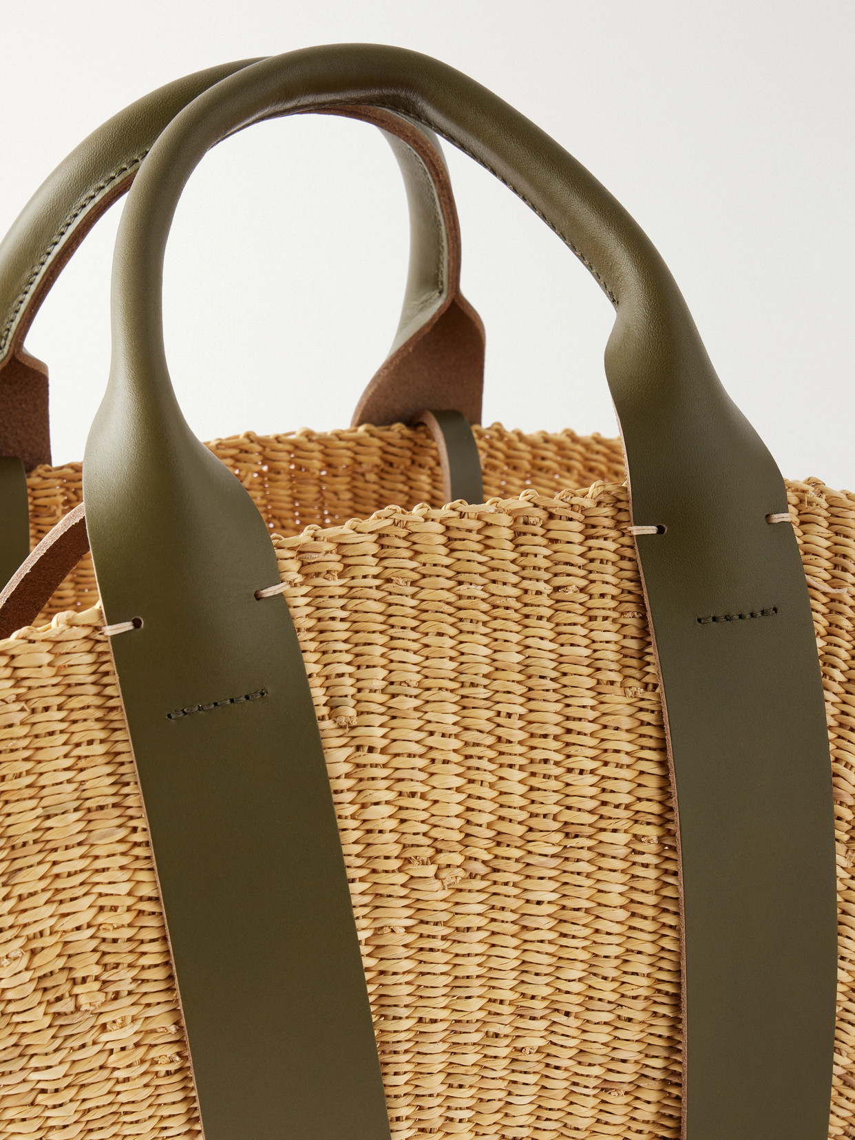 Muuñ - Sophie Leather-Trimmed Raffia Tote