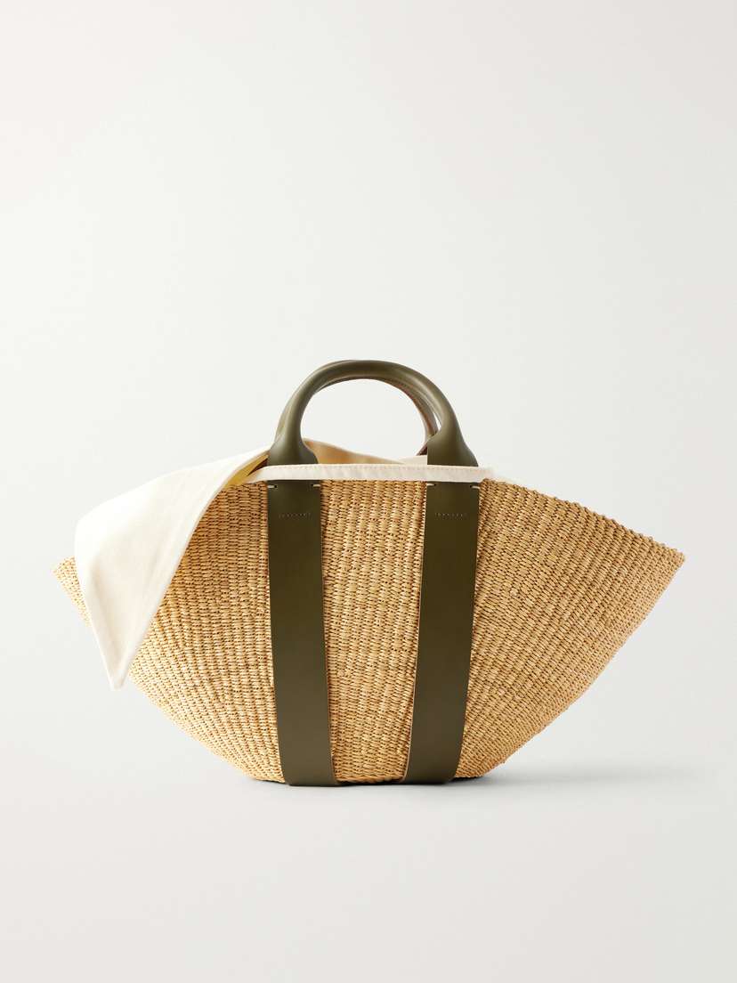 MUUÑ Sophie Leather-trimmed Raffia Tote | Thumbnail 7 MUUÑ Sophie Leather-trimmed Raffia Tote | Thumbnail 7