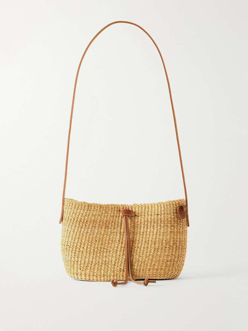 MUUÑ Nina Leather-trimmed Raffia Shoulder Bag | Thumbnail 7 MUUÑ Nina Leather-trimmed Raffia Shoulder Bag | Thumbnail 7