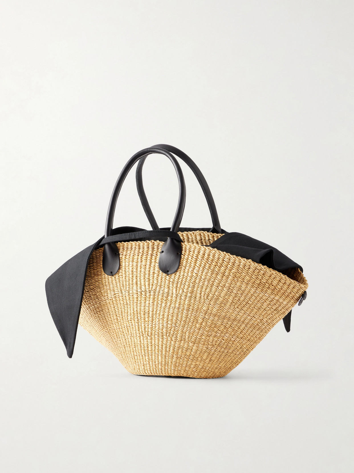 Muuñ - Sophia Leather-Trimmed Raffia Tote