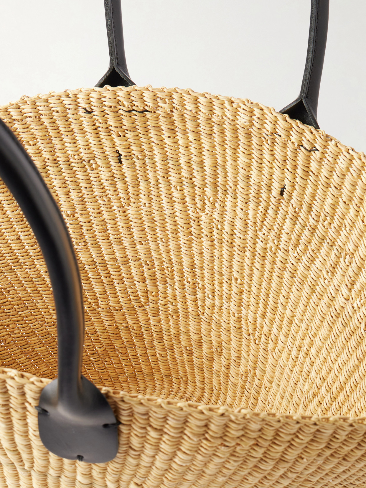Muuñ - Sophia Leather-Trimmed Raffia Tote