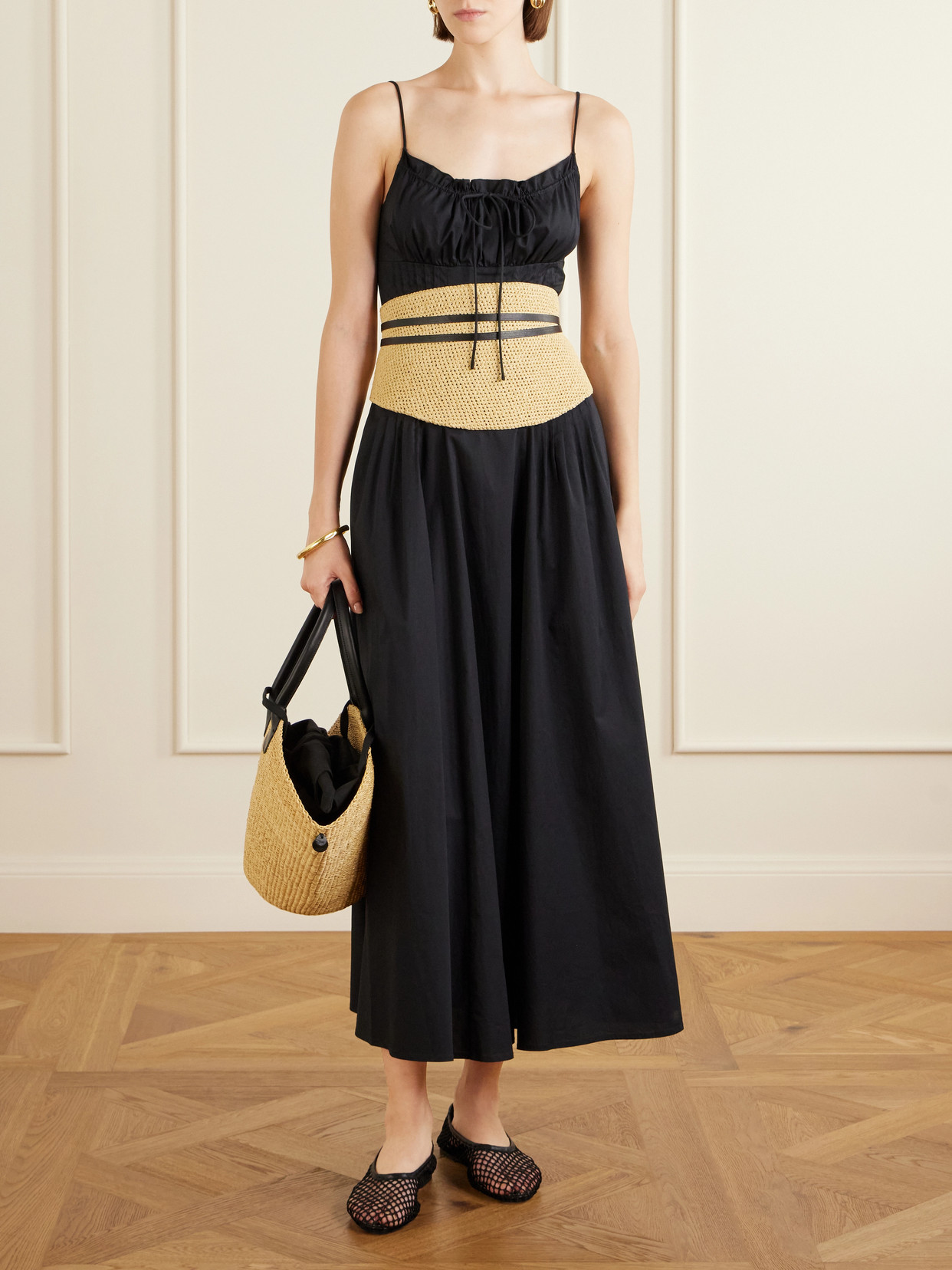 Muuñ - Sophia Leather-Trimmed Raffia Tote