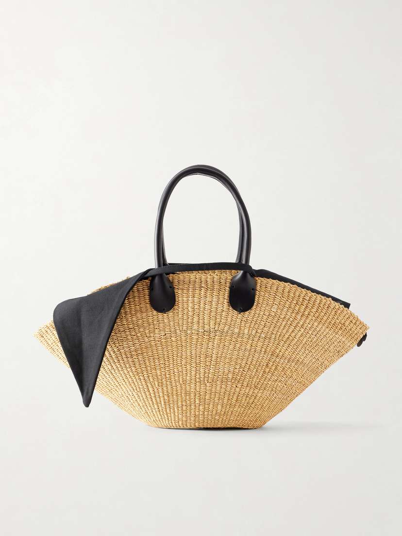 MUUÑ Sophia Leather-trimmed Raffia Tote | Thumbnail 7 MUUÑ Sophia Leather-trimmed Raffia Tote | Thumbnail 7