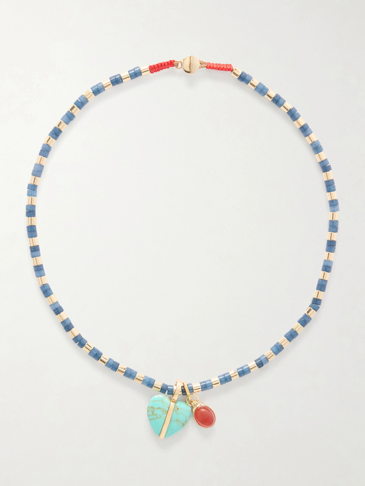 Roxanne Assoulin The Bar Gold-tone, Lapis Lazuli, Turquoise And Carnelian Necklace In Blue