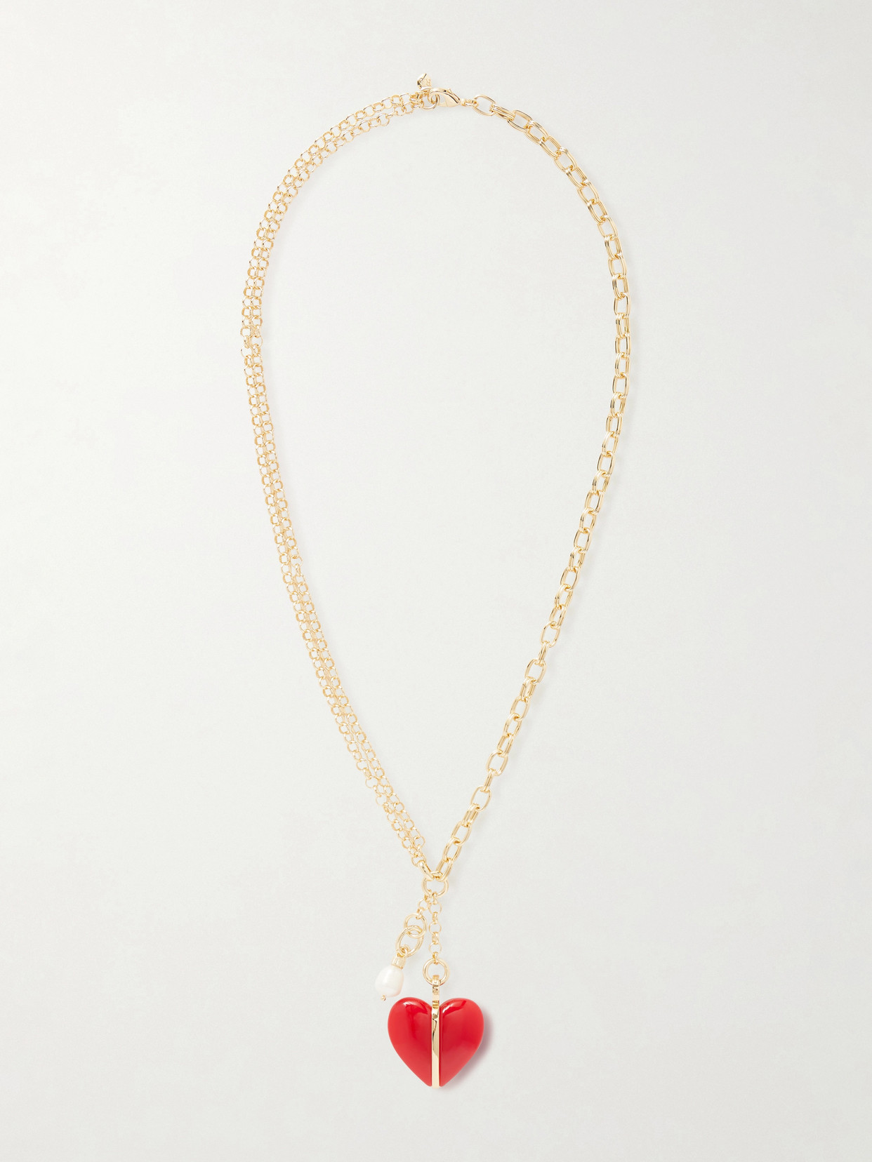 Roxanne Assoulin The Stone Bar Gold-tone, Carnelian And Pearl Necklace