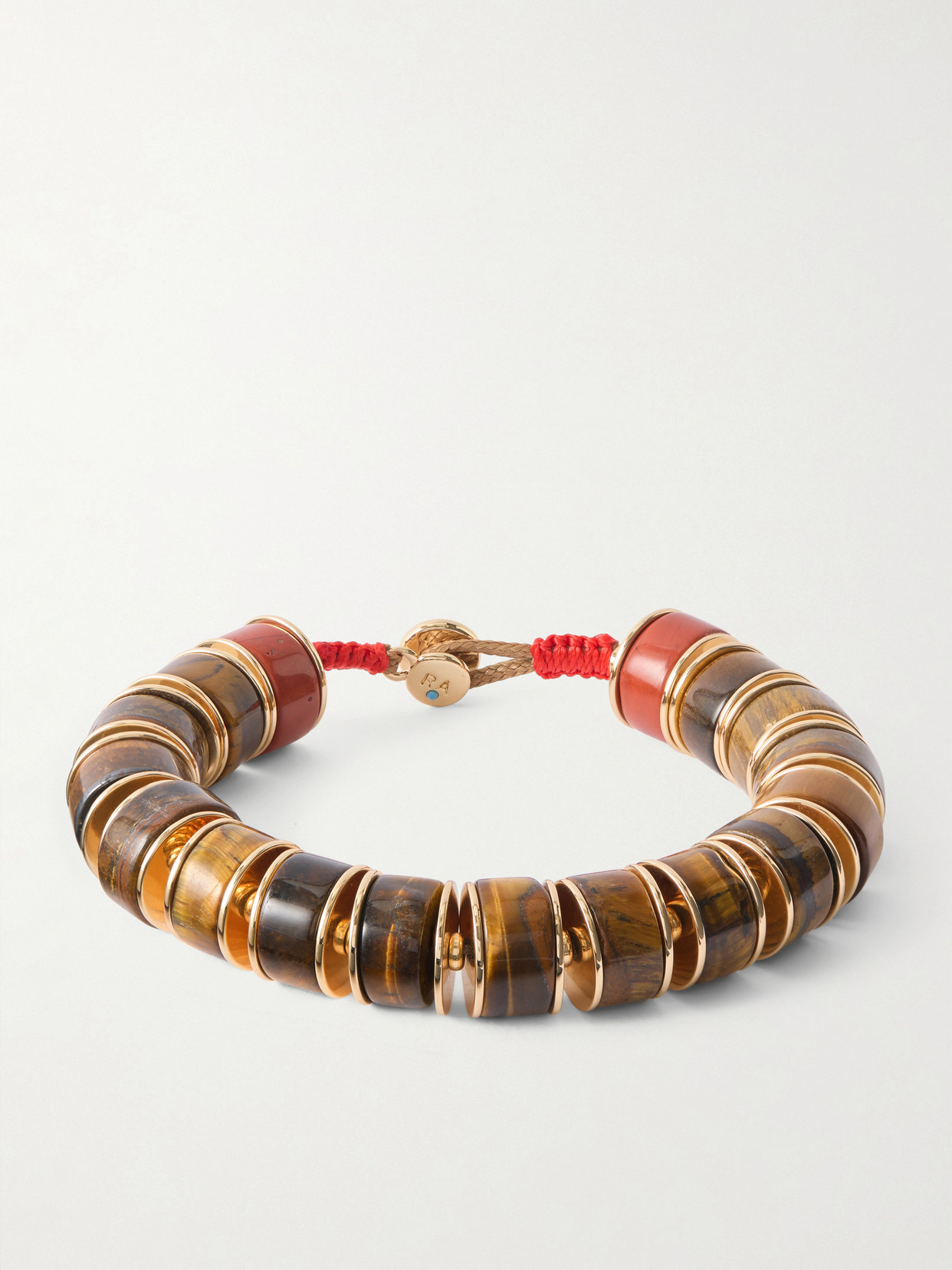 Roxanne Assoulin The Stone Slide Gold-tone And Tiger's Eye Beaded Bracelet In Brown