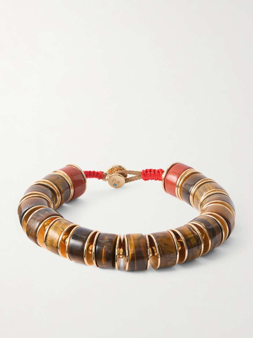 Roxanne Assoulin The Stone Slide Gold-tone And Tiger's Eye Beaded Bracelet