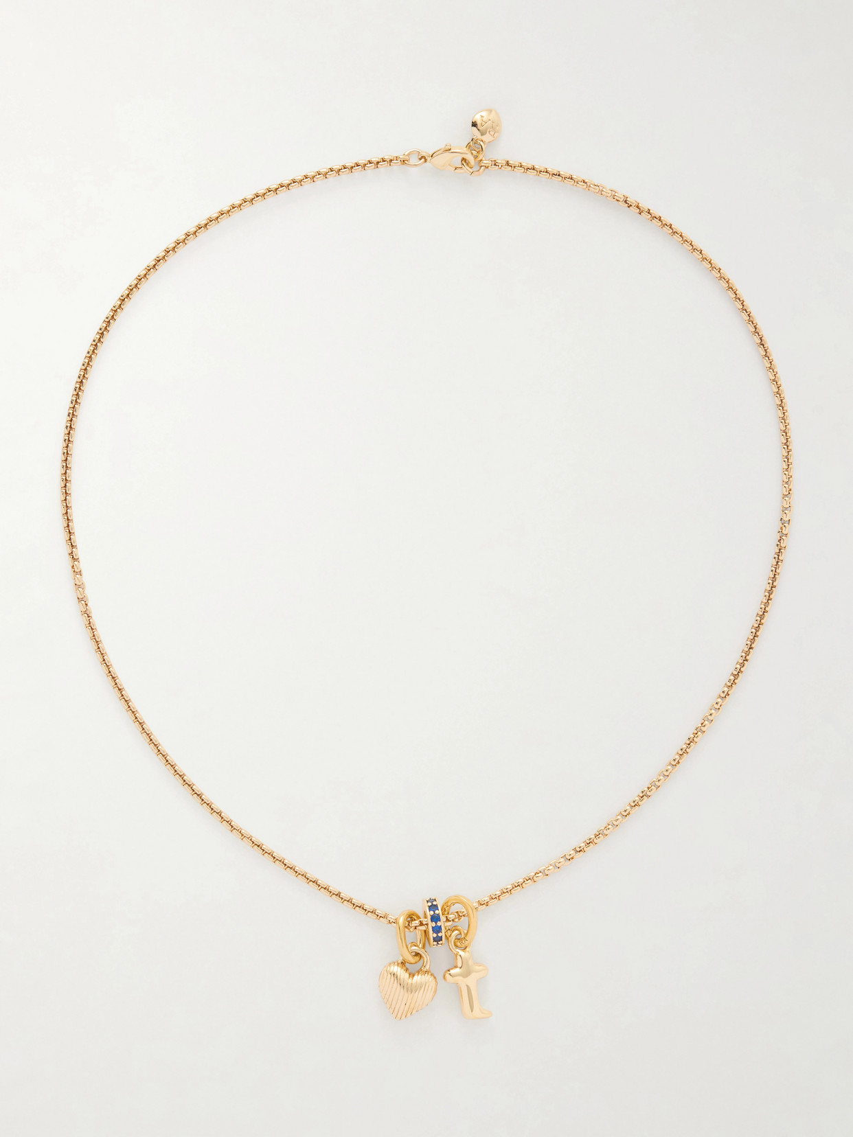 Roxanne Assoulin The Itsy Bitsy Initial Gold-tone Sapphire Necklace