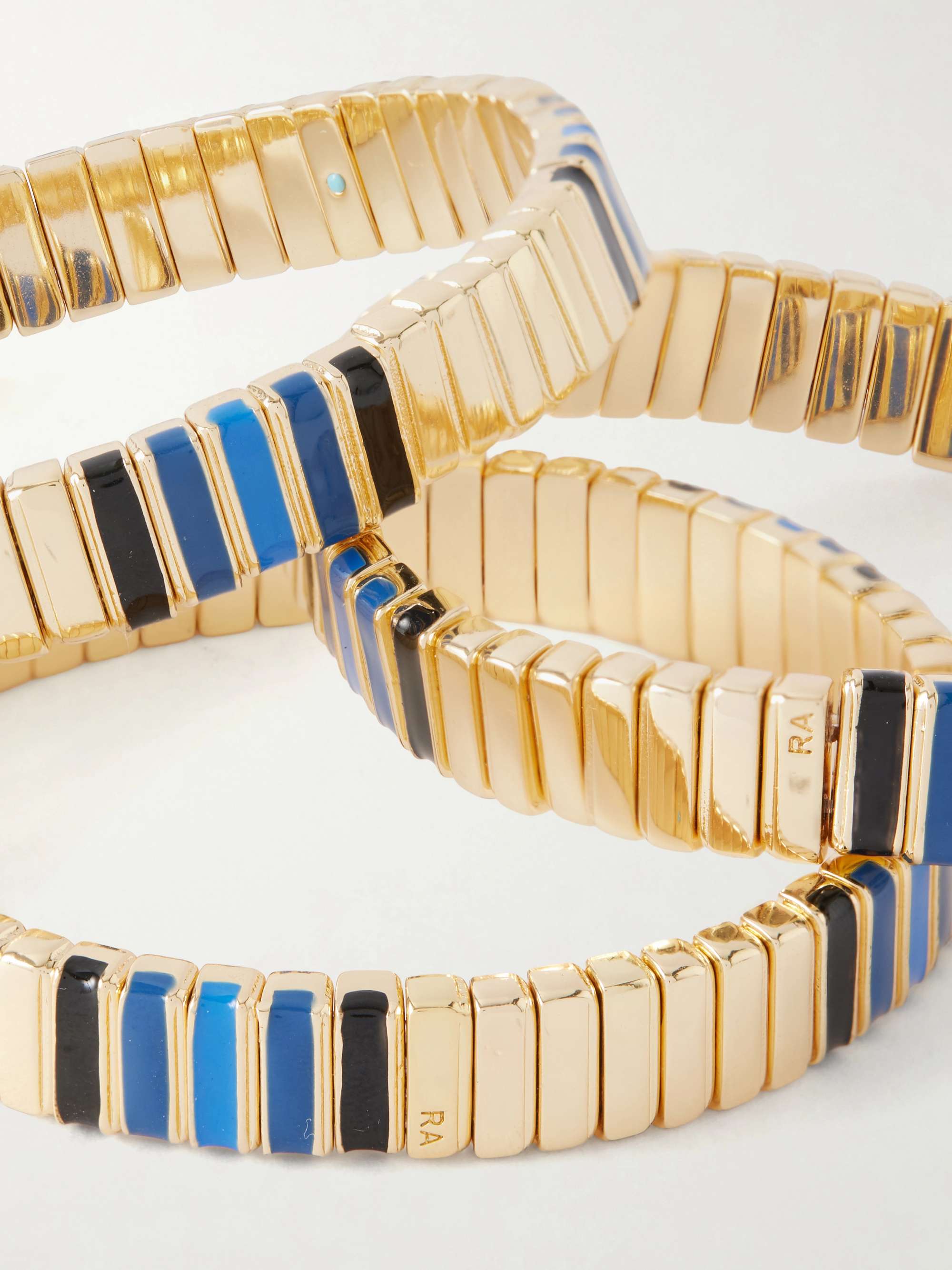 ROXANNE ASSOULIN Very Well Done Snaked set of three gold-tone and 