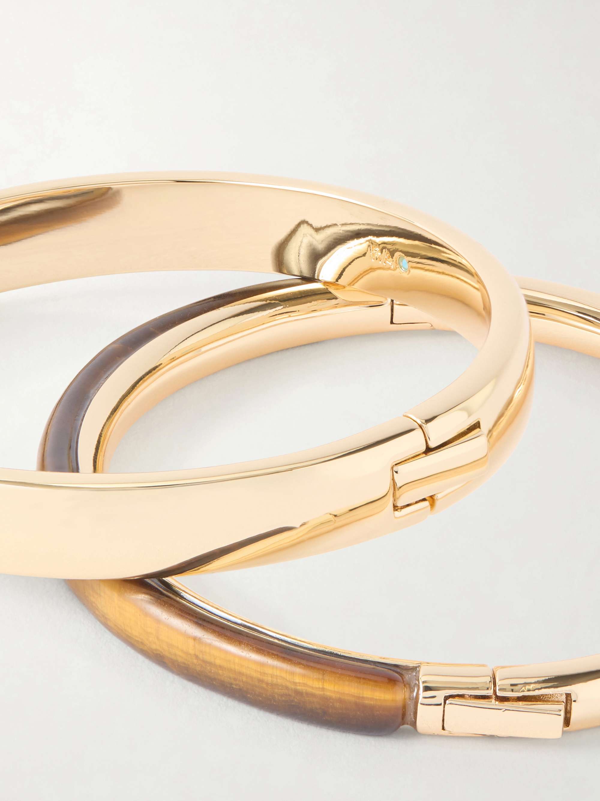 ROXANNE ASSOULIN The Classic Stone Hinge set of two gold-tone 