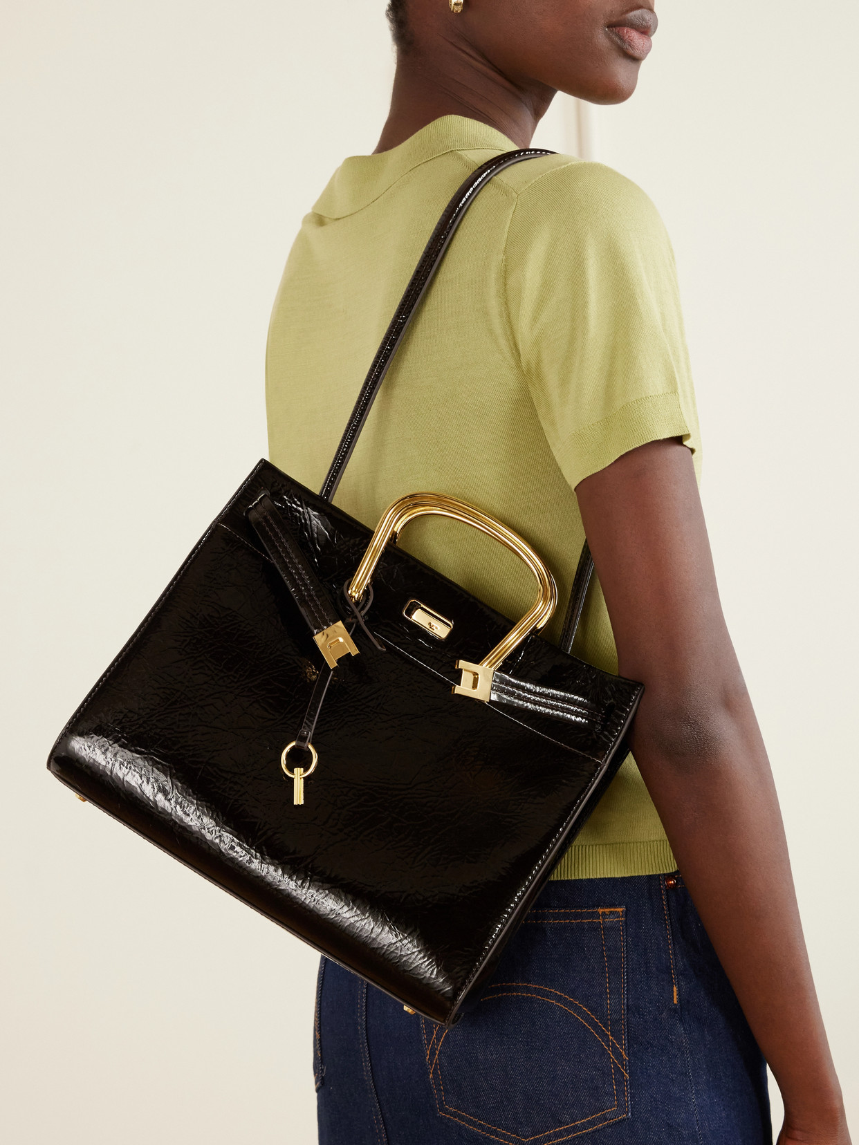 Soft Lee Embellished Leather Tote
