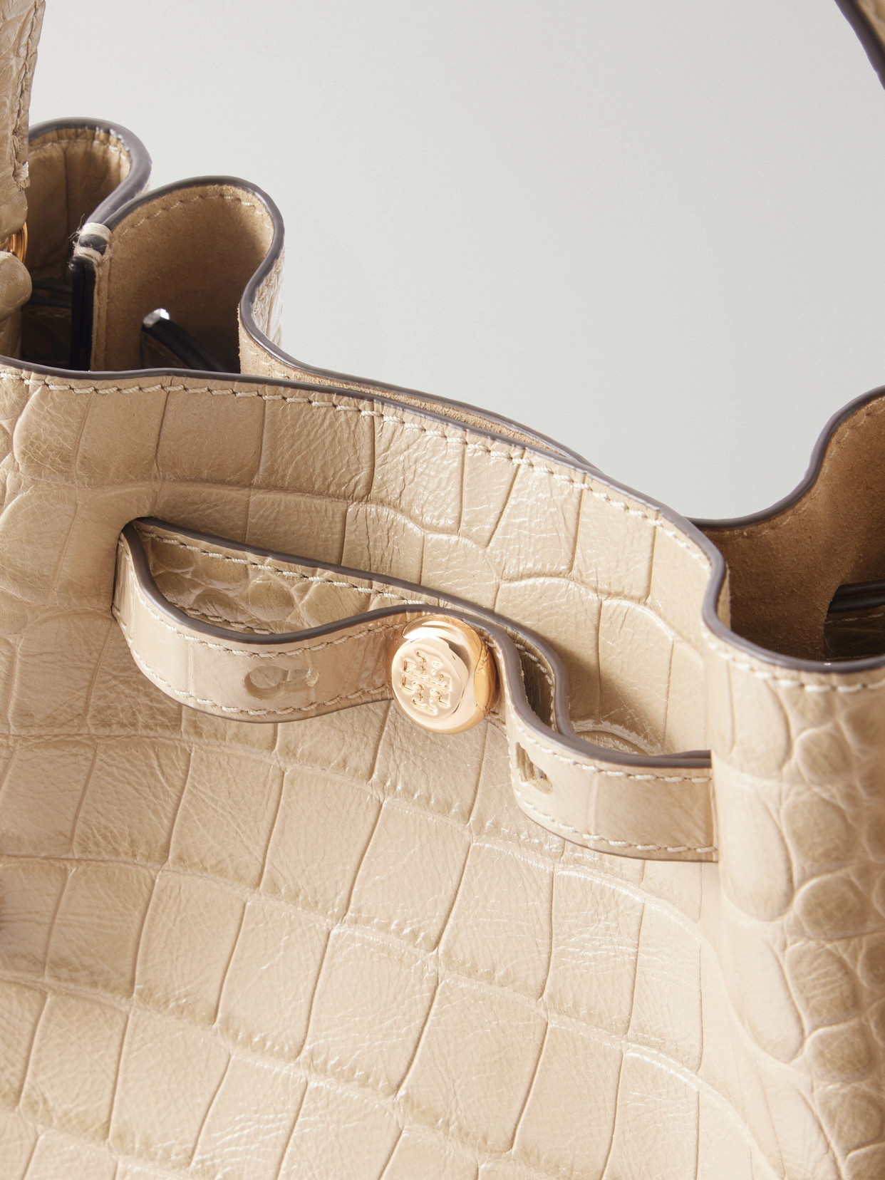 Croc-Effect Logo-Embellished Shoulder Bag