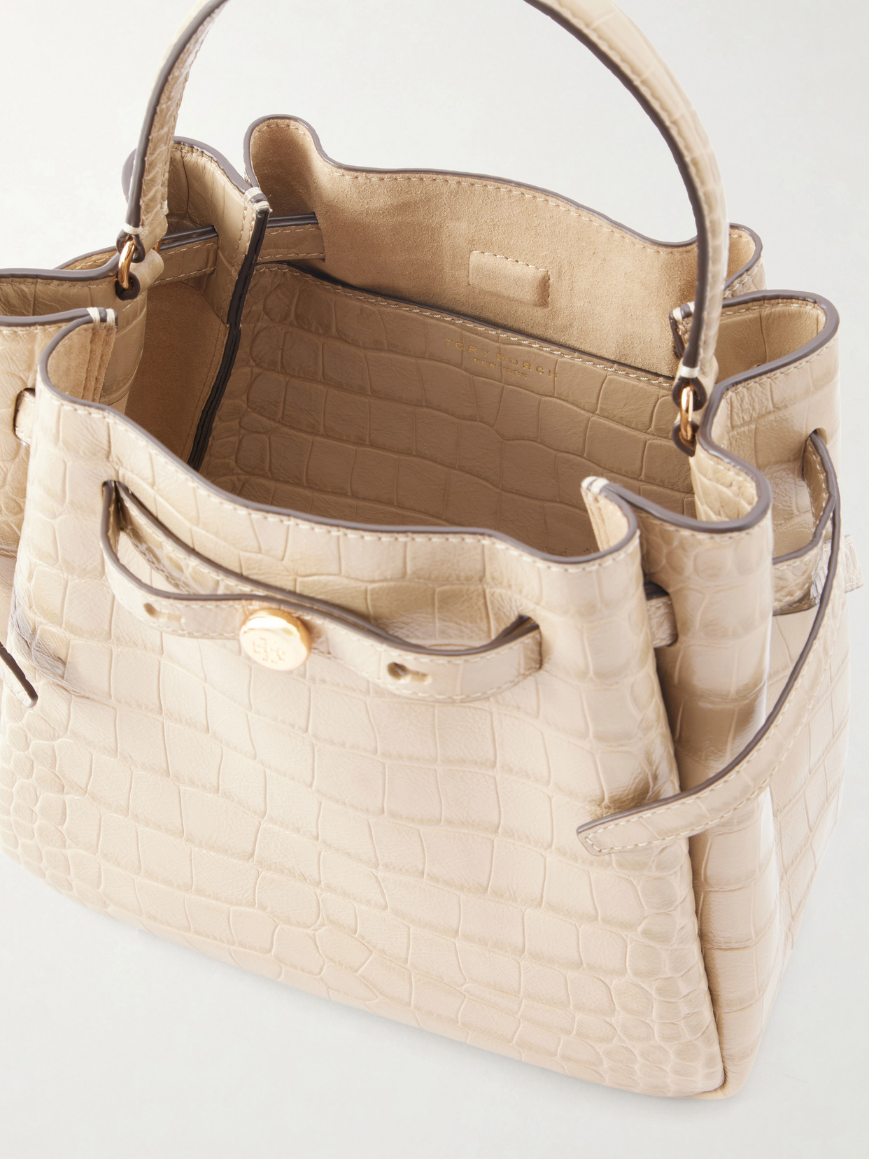 Croc-Effect Logo-Embellished Shoulder Bag