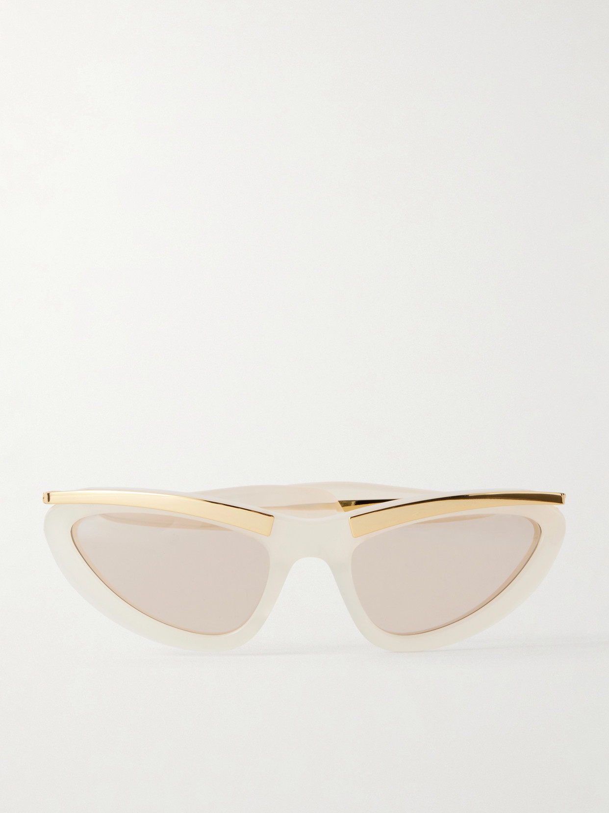 Bottega Veneta Cat-eye Gold-tone And Acetate Sunglasses In Yellow