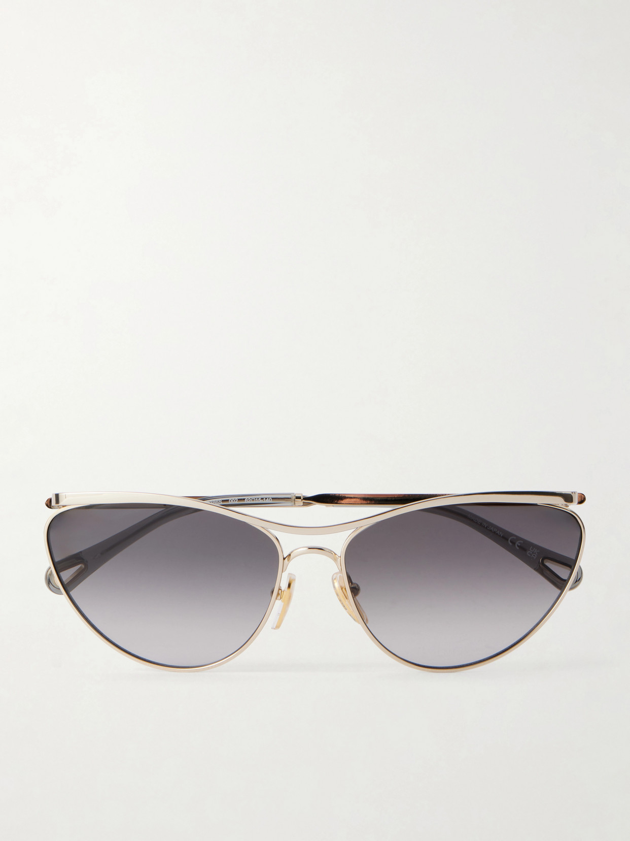 Chloé Aviator-style Gold-tone Sunglasses In Pink