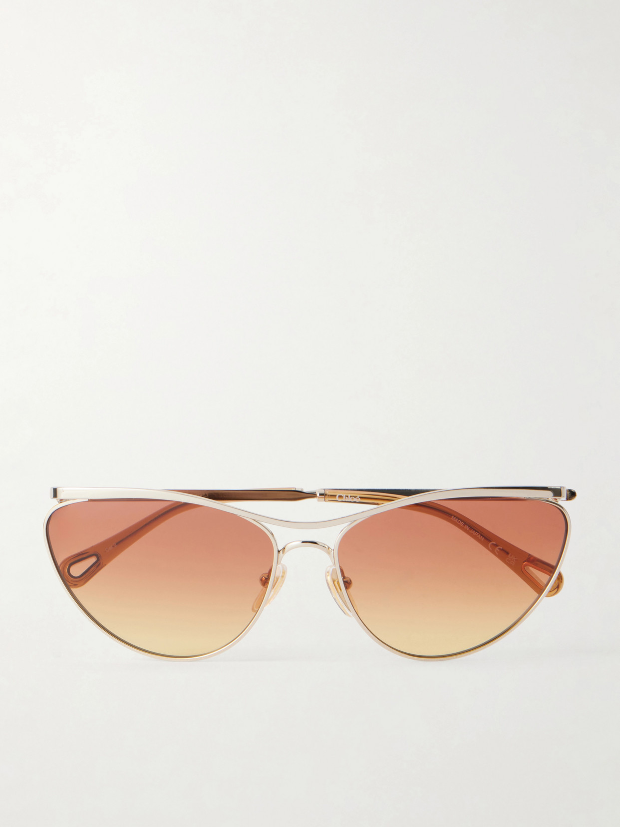 Chloé Aviator-style Gold-tone Sunglasses In Pattern