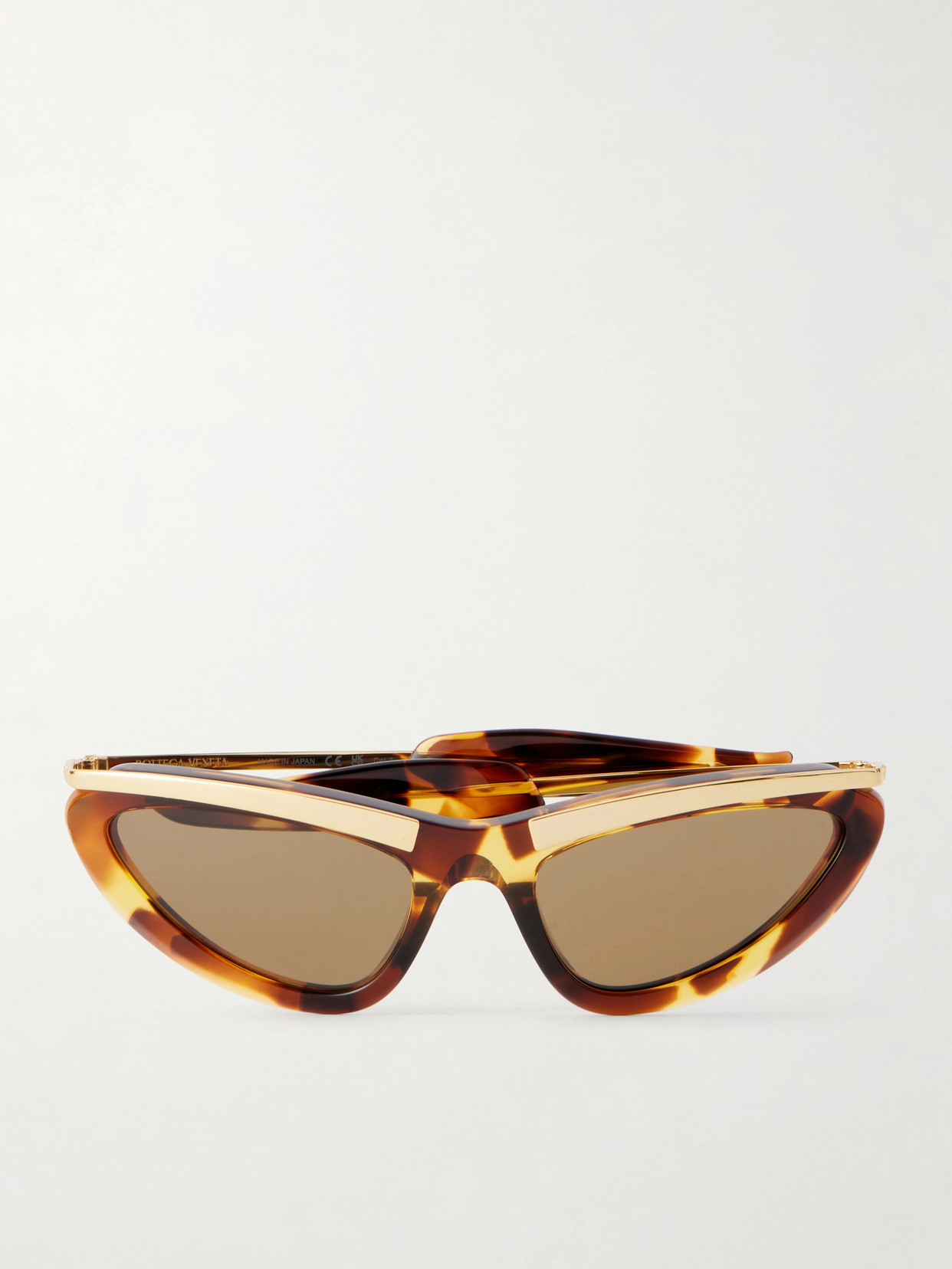 Bottega Veneta Cat-eye Gold-tone And Tortoiseshell Acetate Sunglasses In Purple