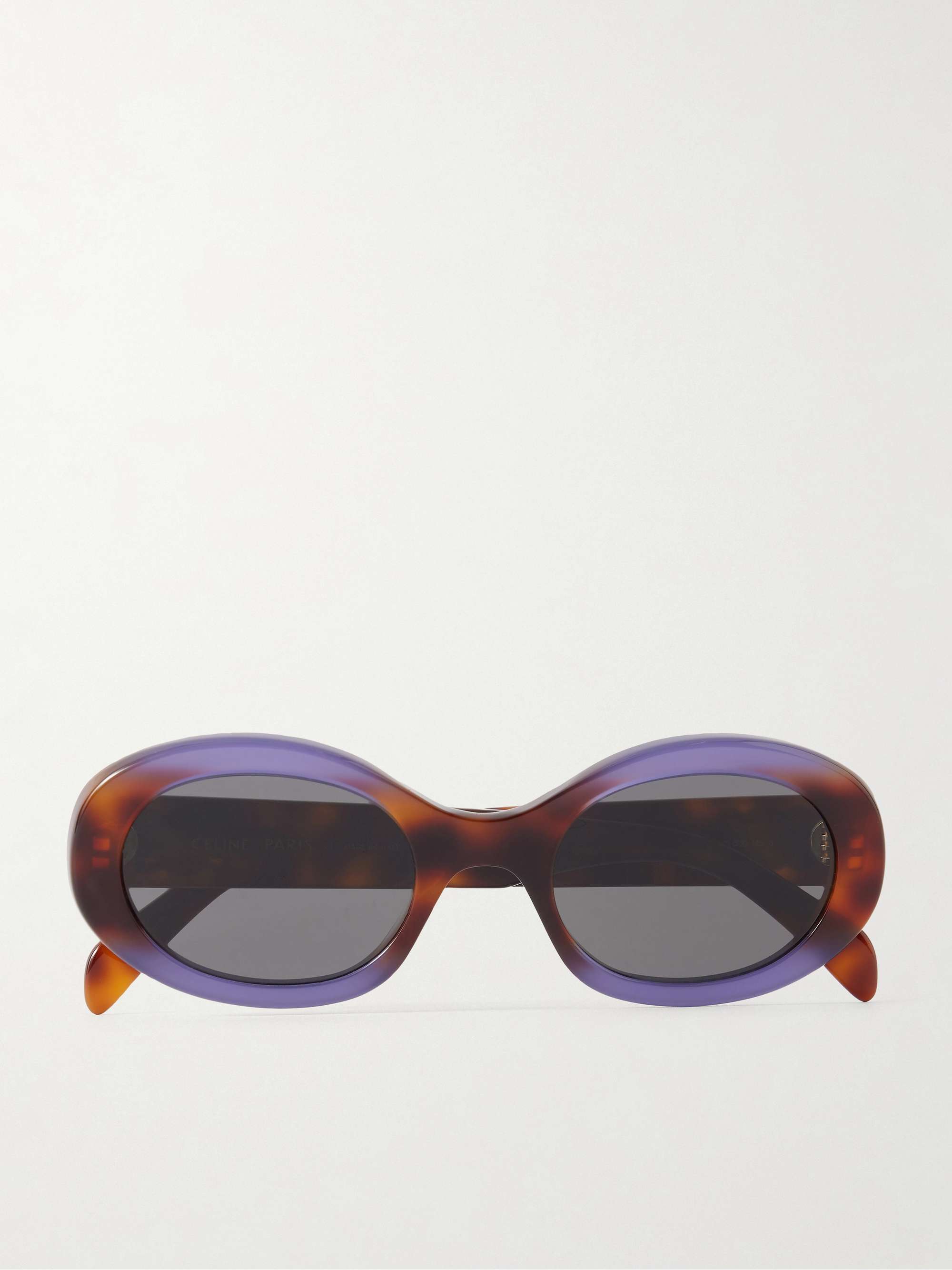 CELINE EYEWEAR Triomphe oval-frame acetate sunglasses