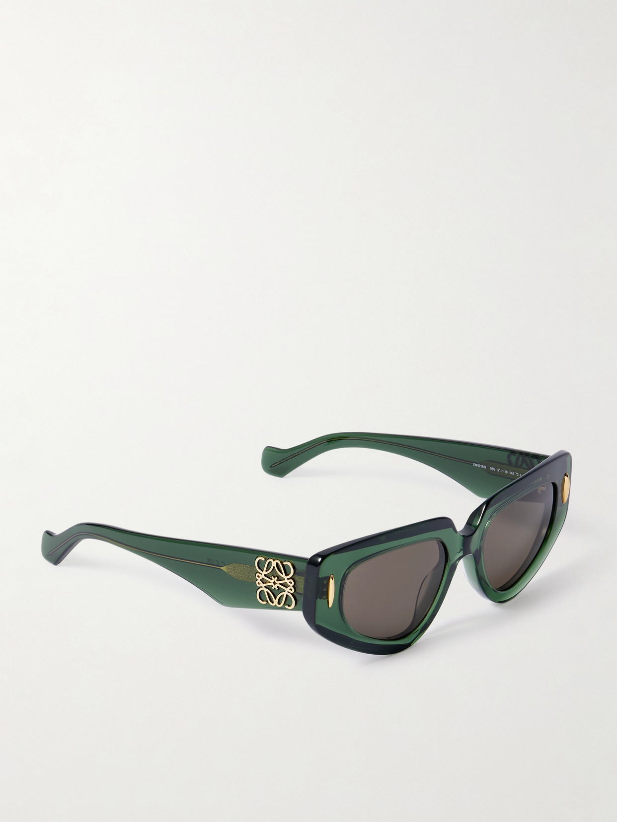 Loewe Womens Transparent Dark Gre Small Butterfly-frame Acetate Sunglasses In Green