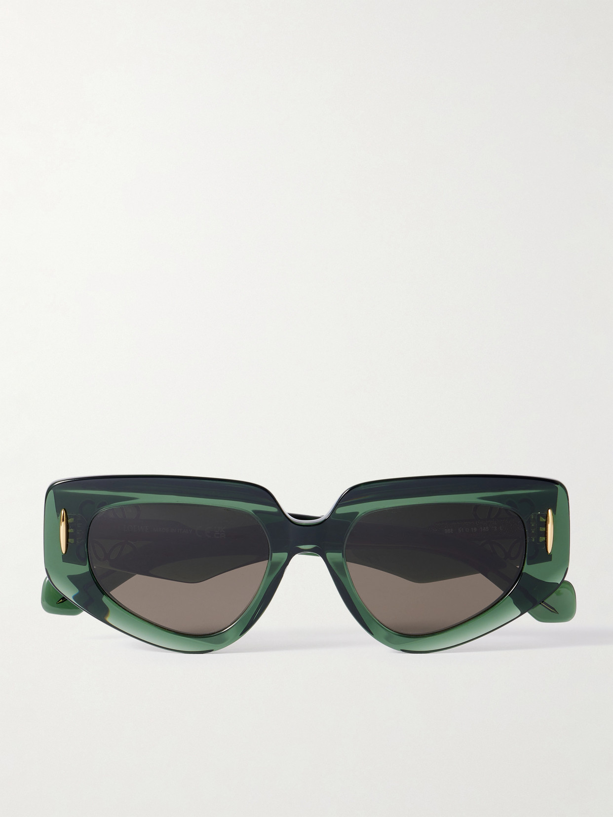 Loewe Womens Transparent Dark Gre Small Butterfly-frame Acetate Sunglasses In Green