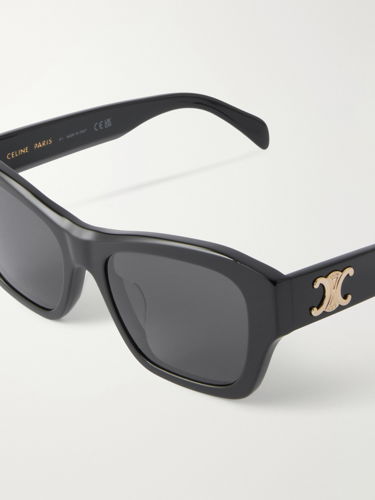 Celine Triomphe Square-frame Acetate Sunglasses In Black