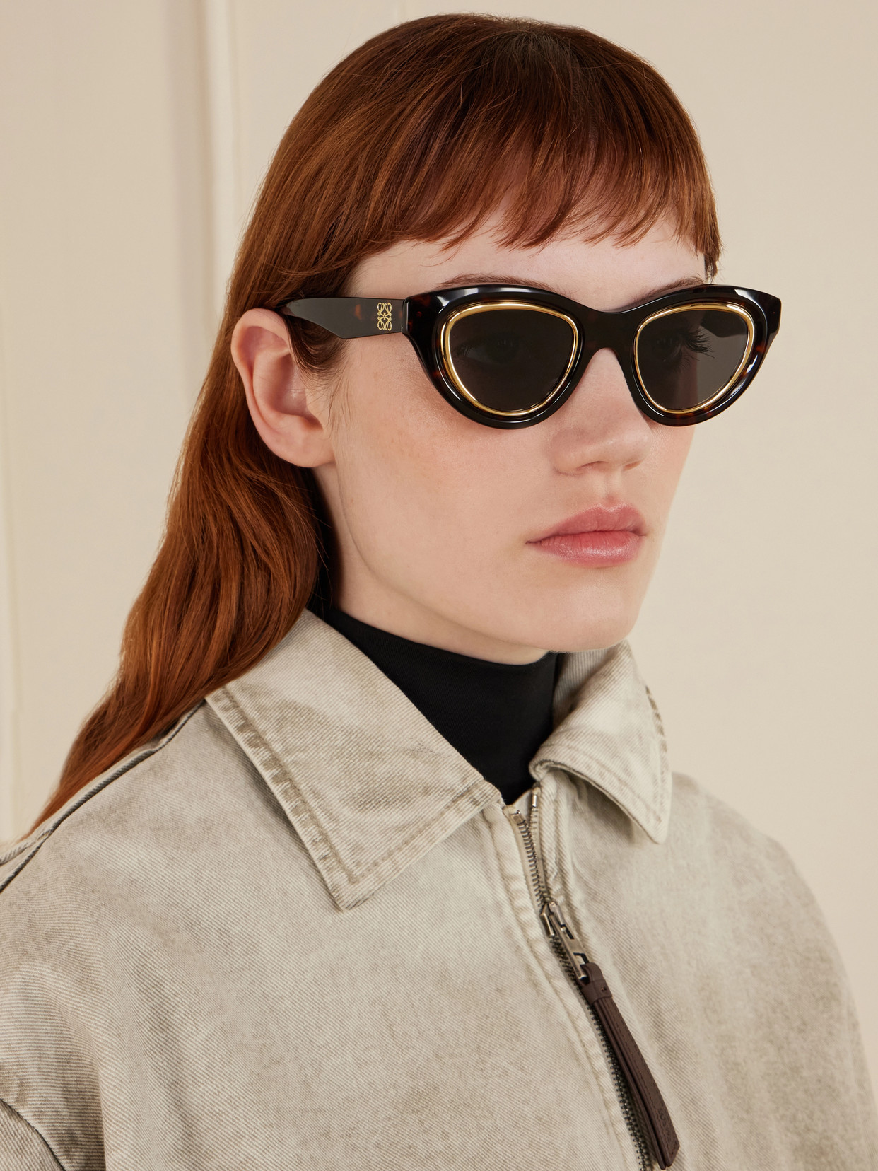 Loewe Anagram Cat-eye Tortoiseshell Acetate And Gold-tone Sunglasses In Brown