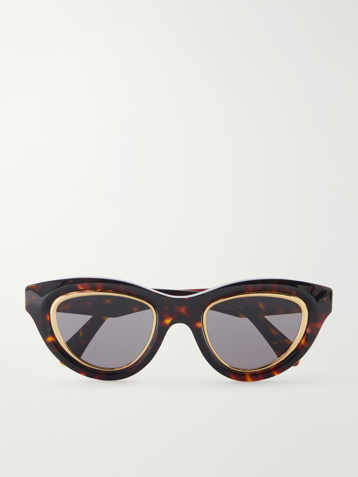 Loewe Anagram Cat-eye Tortoiseshell Acetate And Gold-tone Sunglasses In Brown