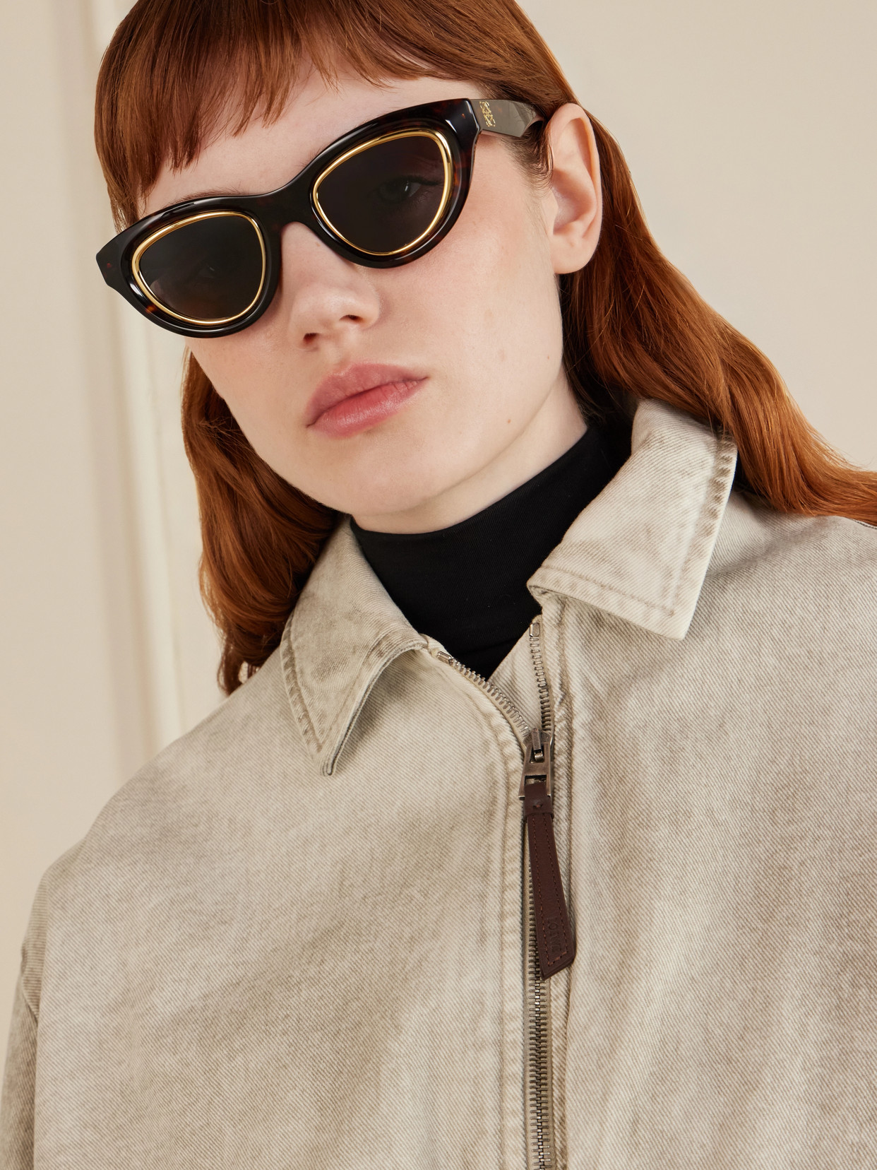 Loewe Anagram Cat-eye Tortoiseshell Acetate And Gold-tone Sunglasses In Brown