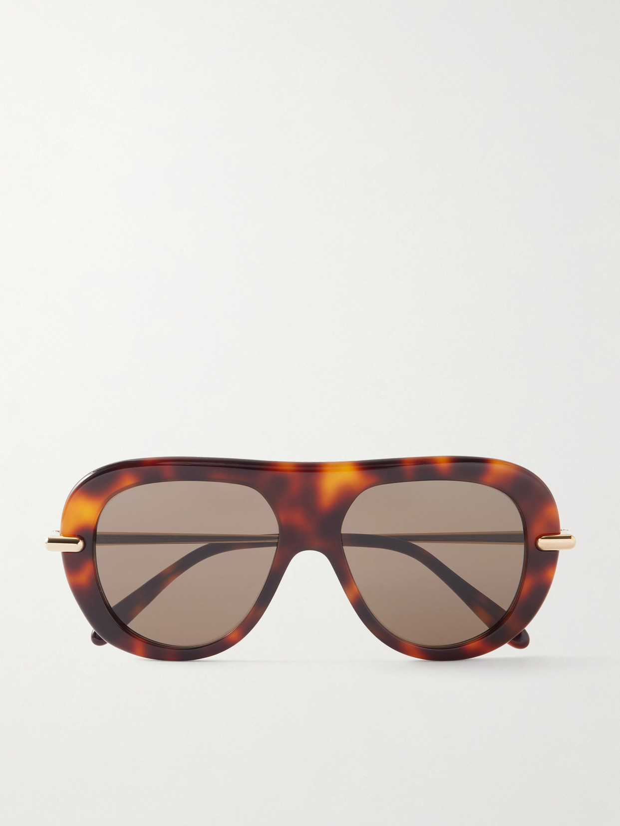 Loewe Slim Tortoiseshell Acetate Aviator-style Sunglasses In Brown