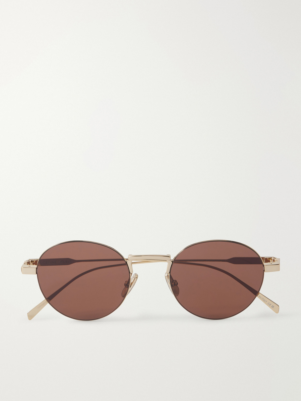 Celine Oro Round-frame Gold-tone Sunglasses