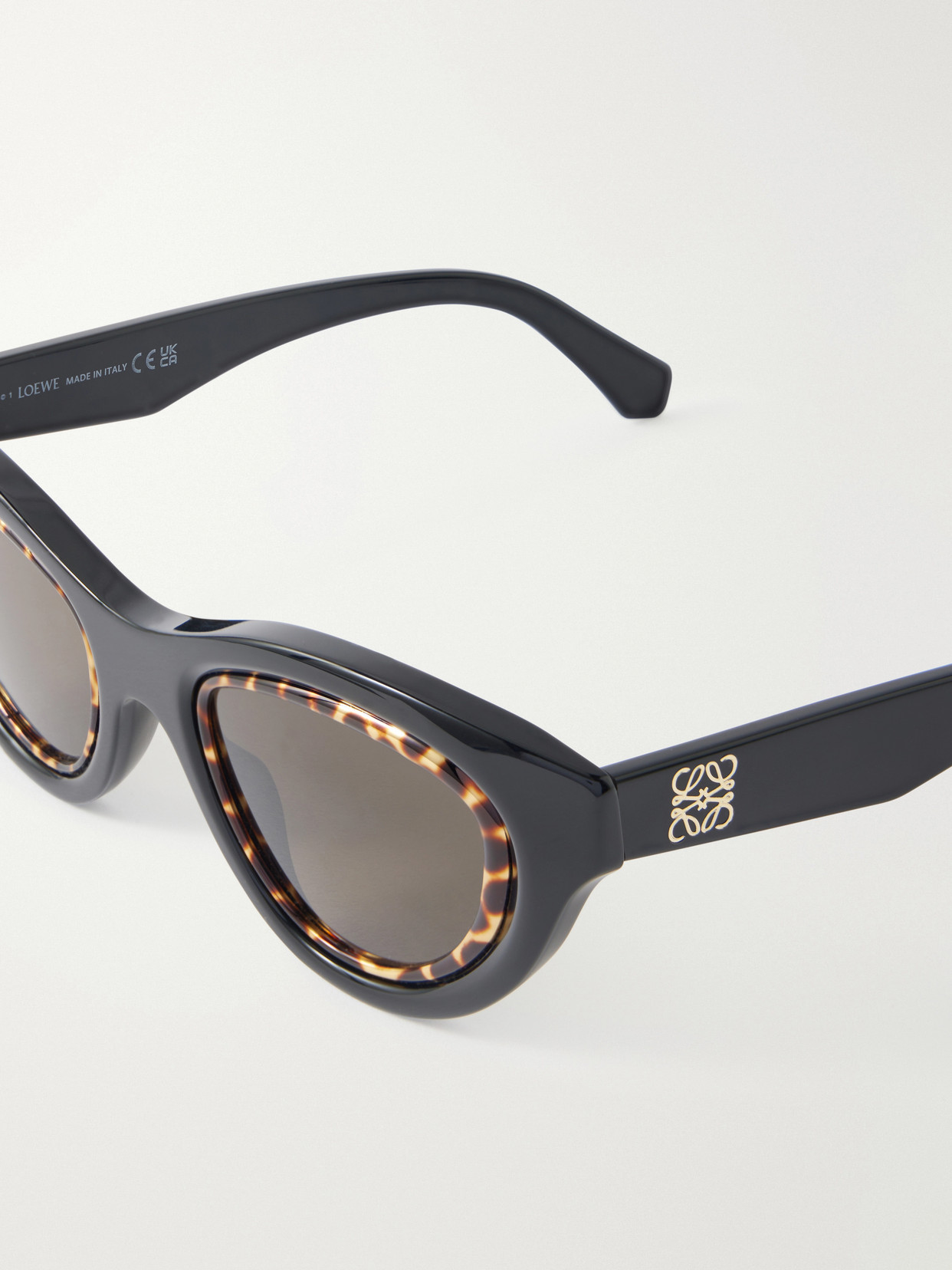 Loewe Acetate Mini Cat Eye Anagram Sunglasses In Black