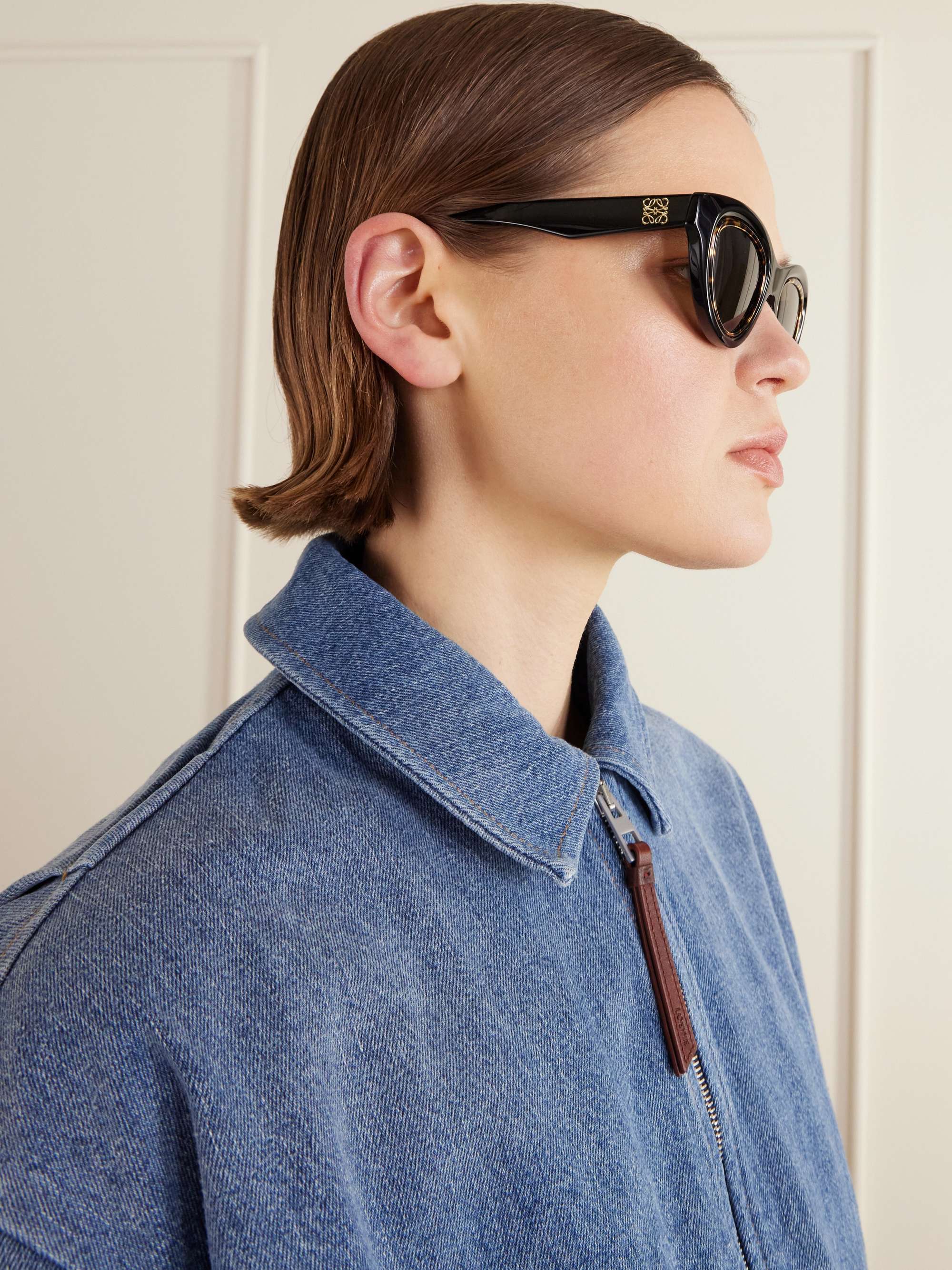 LOEWE EYEWEAR Anagram cat-eye acetate sunglasses | NET-A-PORTER