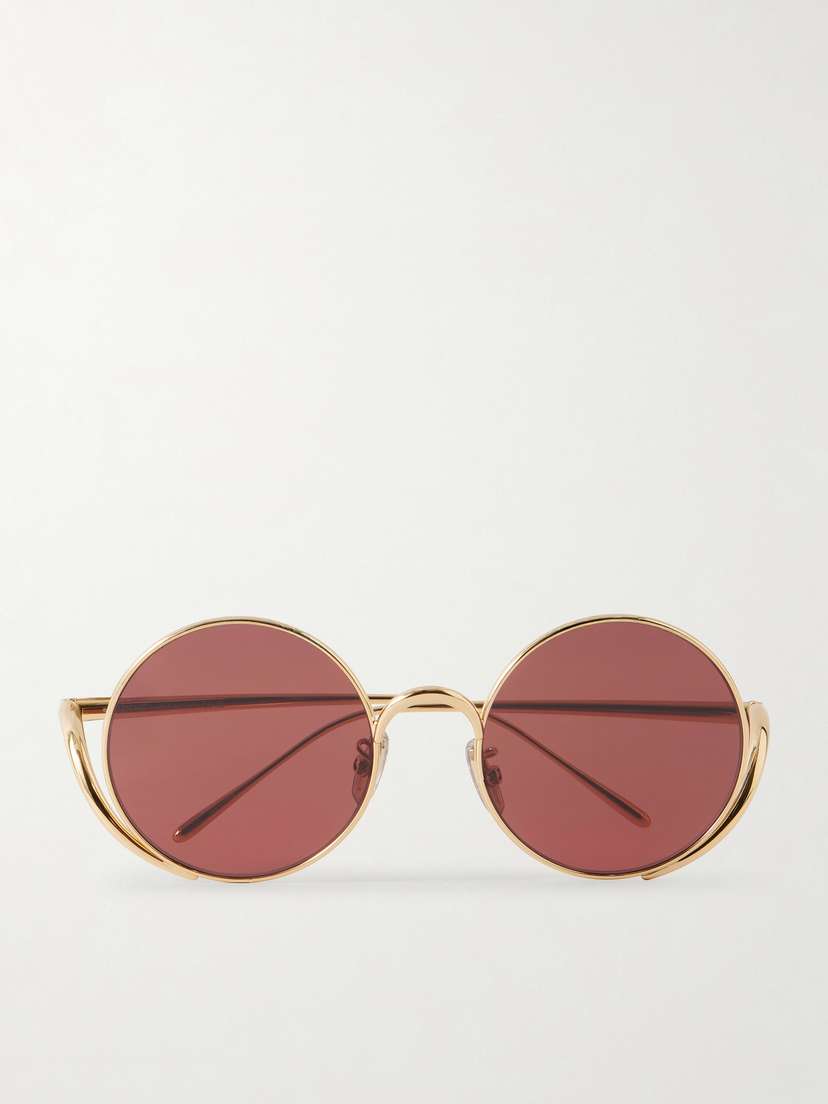 Loewe Round-frame Gold-tone Sunglasses
