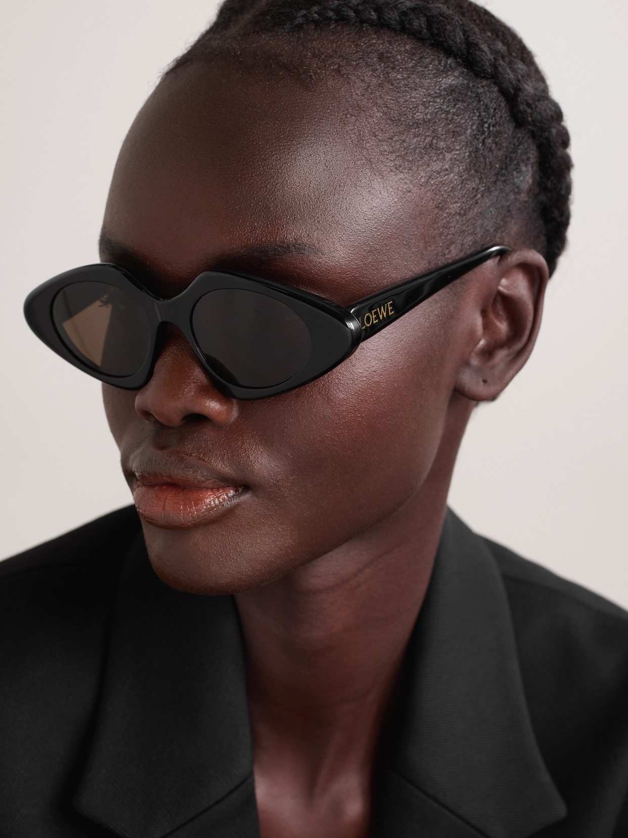 Loewe Triangle Slim 50mm Geometric Sunglasses In Black