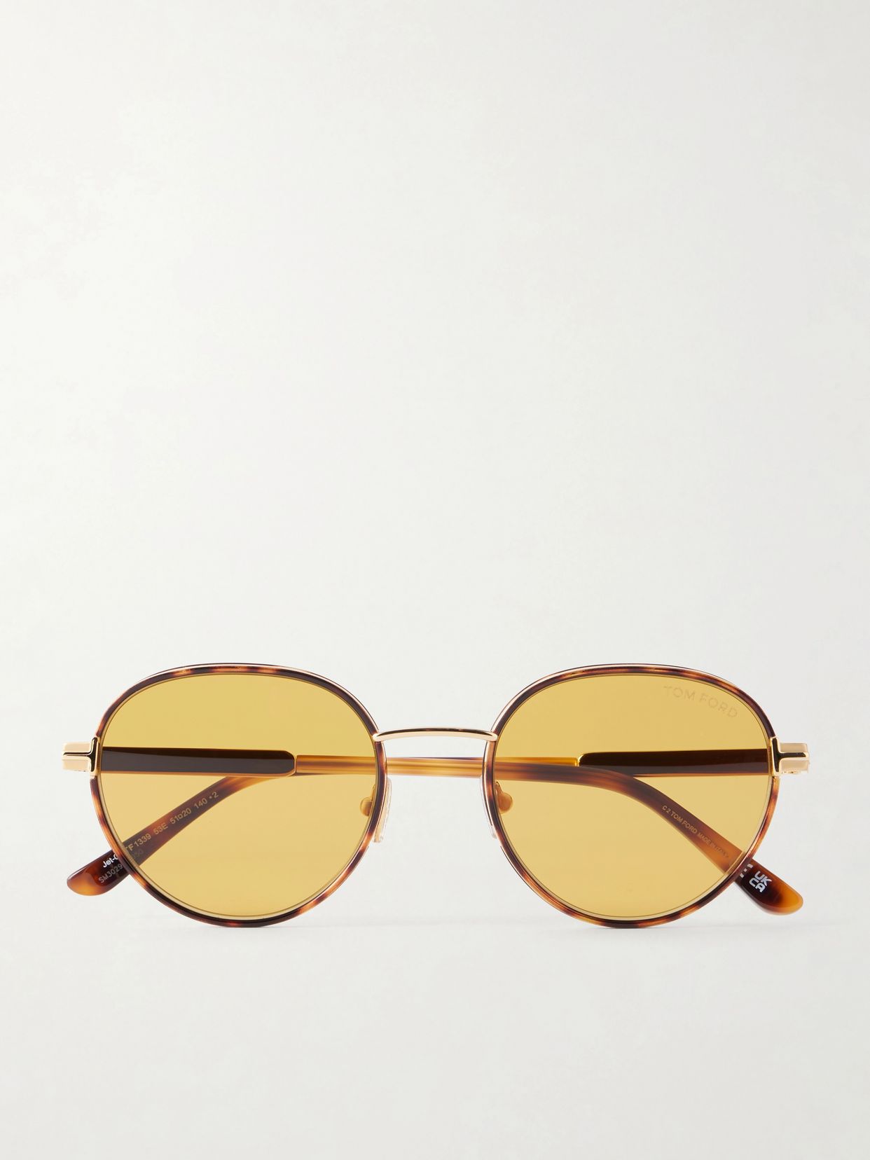 Jet-02 round-frame gold-tone and tortoiseshell acetate sunglasses