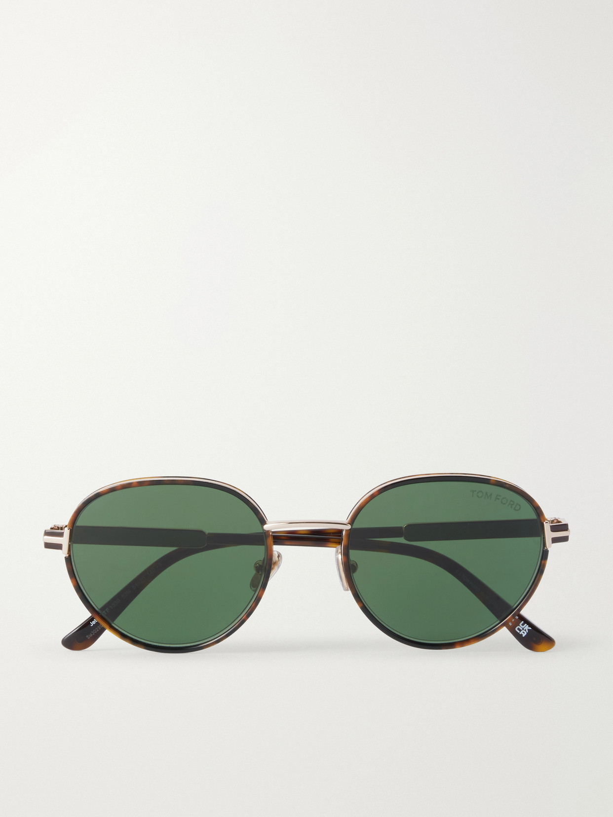 Tom Ford Jet-02 Round-frame Gold-tone And Tortoiseshell Acetate Sunglasses In Pink
