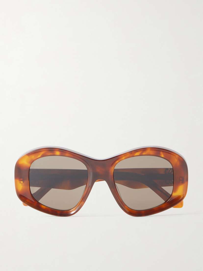 Loewe Anagram Round-frame Tortoiseshell Acetate Sunglasses