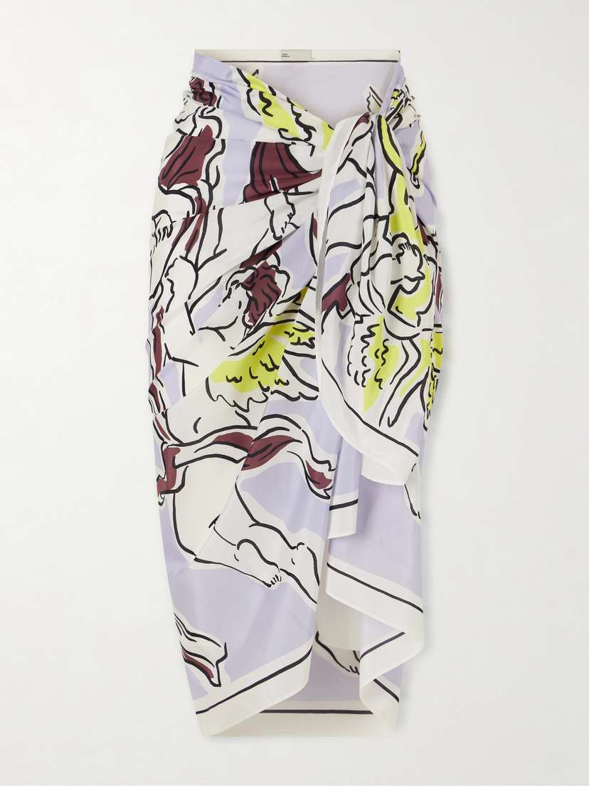 Tory Burch Printed Cotton And Silk-blend Twill Pareo