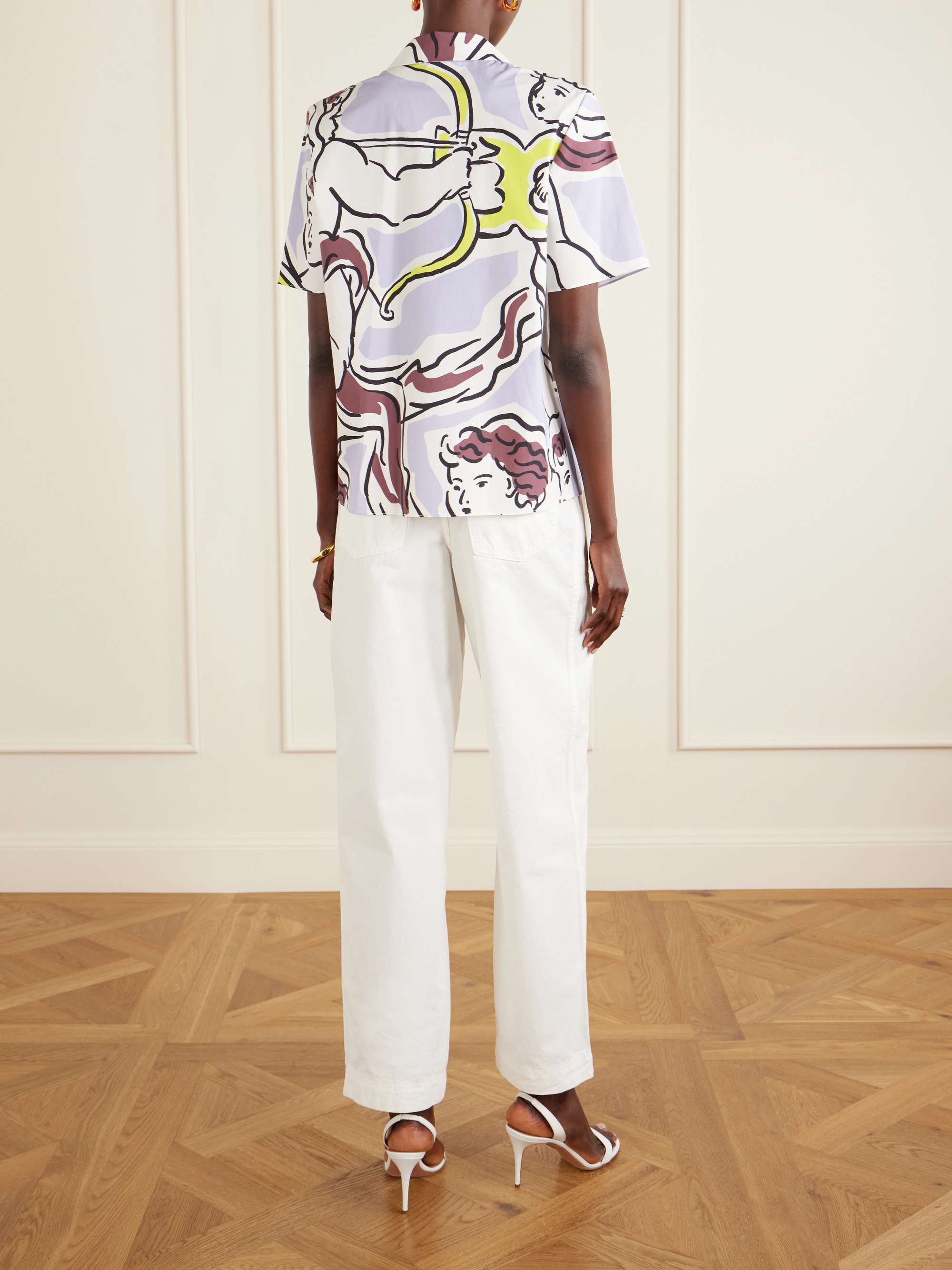 TORY BURCH♡MIXカラーシャツ Tory Burch Floral silk shirt Tory Burch