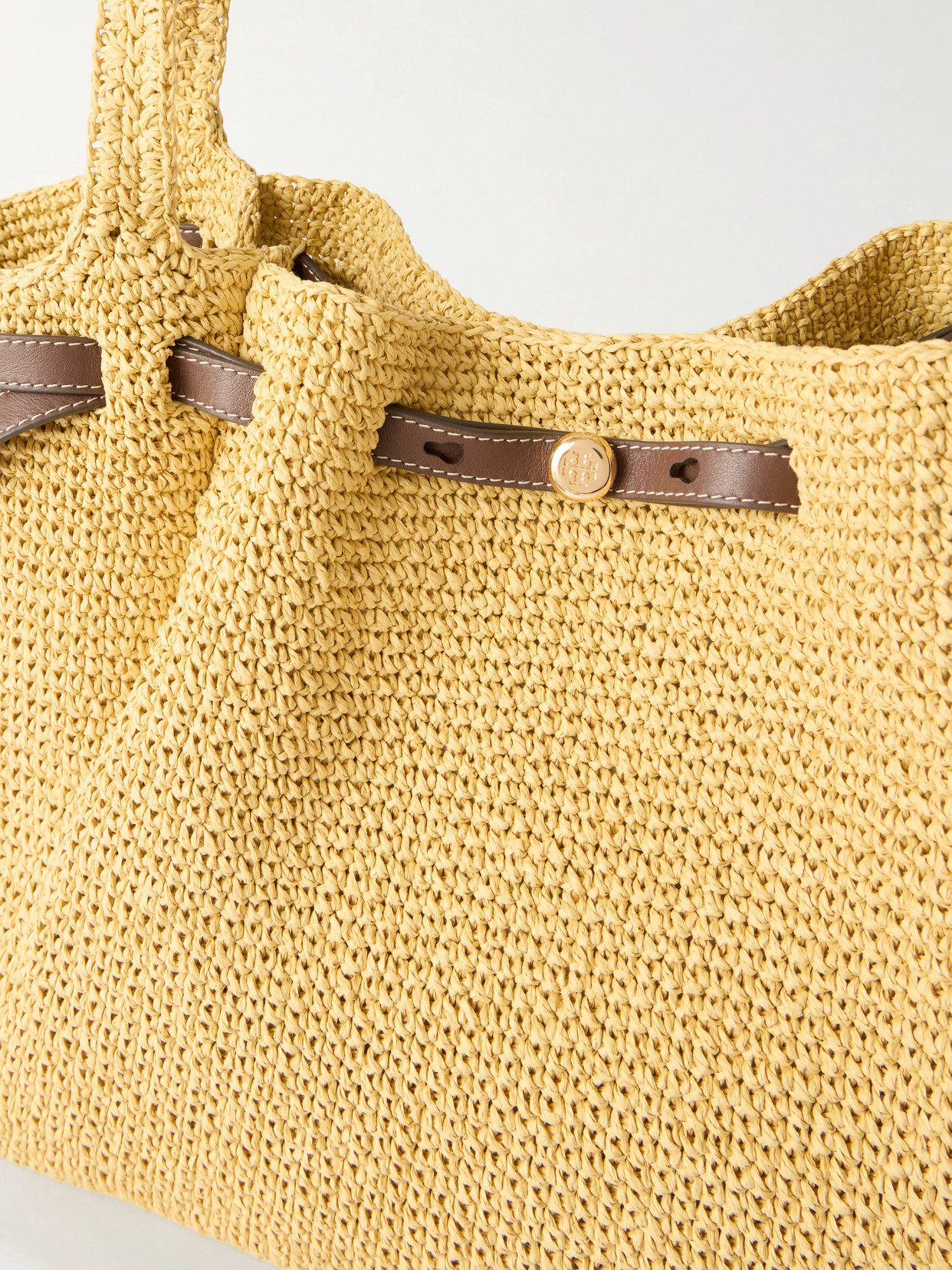 Romy Leather-Trimmed Straw Tote