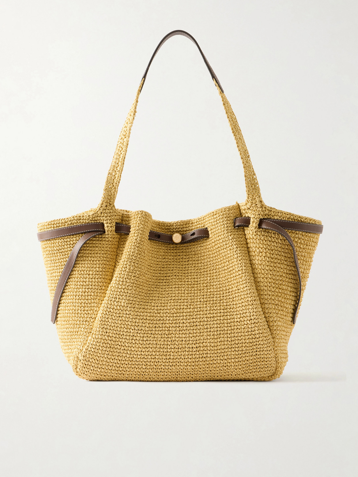 Tory Burch - Romy Leather-trimmed Straw Tote - Neutrals