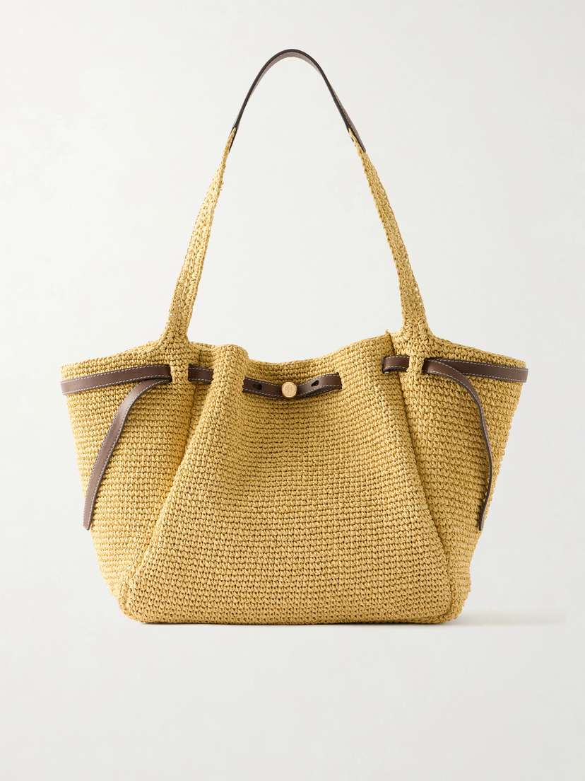 Tory Burch Romy Leather-trimmed Straw Tote