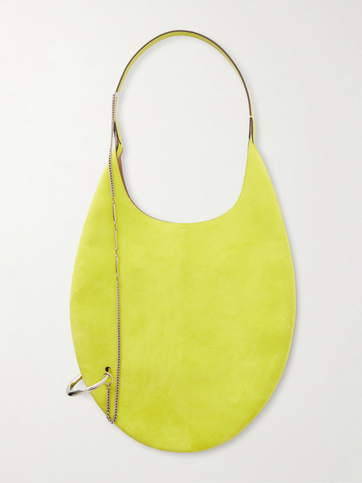 Tory Burch Pierced Embellished Suede Shoulder Bag In Green